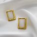 Gold-Plated Copper Square Geometric High-End Versatile For Women Autumn Winter Simple Minimalist Style Elegant Earrings_ipsvogv.com