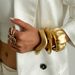 Exaggerated Irregular Metal Folds Matte With Cool Style Ins Niche Spring Buckle Wide Bracelet_ipsvogv.com