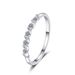 Sterling Silver Women's Moissanite Water Ripple Ring Pt950 Gold Plated Simple Hand Jewelry Straight_ipsvogv.com