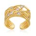 Brass plated K real gold high end ring animal butterfly design personality ring zircon exquisite water drop design_ipsvogv.com
