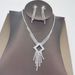 TIARA DROP - Tassel Diamond Bridal Necklace Set (Silver Inlaid Diamonds, Luxury Wedding Jewelry)_ipsvogv.com