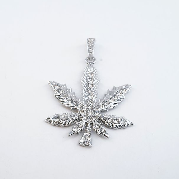 Unisex Hot Selling Jewelry Hip Hop Diamond Maple Leaf Pendant Necklace Fashion Pendant Necklace_ipsvogv.com