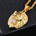 New Dia Inlaid Lion Head Pendant Necklace Cool Men's Fashion Jewelry Personalized Gift_ipsvogv.com