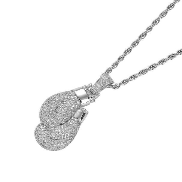 Women's Jewelry Hip Hop Personality Necklace Boxing Gloves Pendant Full Zirconium Necklace Domineering Fashion Punk Pendant_ipsvogv.com