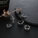 Hot Selling Combination Ring, Personalized Black Heart Opening, 5-piece Set, Drip Oil Ring_ipsvogv.com