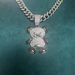 Alloy Zircon Bear Animal Panda Pendant Shiny Hip-Hop Jewelry Unisex Necklace_ipsvogv.com
