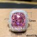 Cao Shi's New Square Micro Inlaid Pink Diamond Elegant Zircon Wedding Ring_ipsvogv.com