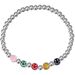 Japanese And Korean S Silver Rainbow Contrast Beaded Bracelet Fashionable Smiling Face Little Bear Hand Strand Instagram_ipsvogv.com