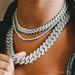 Hip Hop New 12mm Wide Cuban Chain Necklace Zircon Men's Necklace_ipsvogv.com