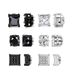 Zircon Earrings Stainless Steel Earrings Silver And Black Mixed Set Earrings_ipsvogv.com