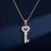 Super Flash INS Trend Square Diamond Clavicle Chain Heart Key Pendant High End Light Luxury Net Celebrity Necklace_ipsvogv.com
