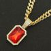 Hip Hop Rap Men's Red Pendant Jewelry Trendy and Cool Decoration Cuban Chain Necklace_ipsvogv.com