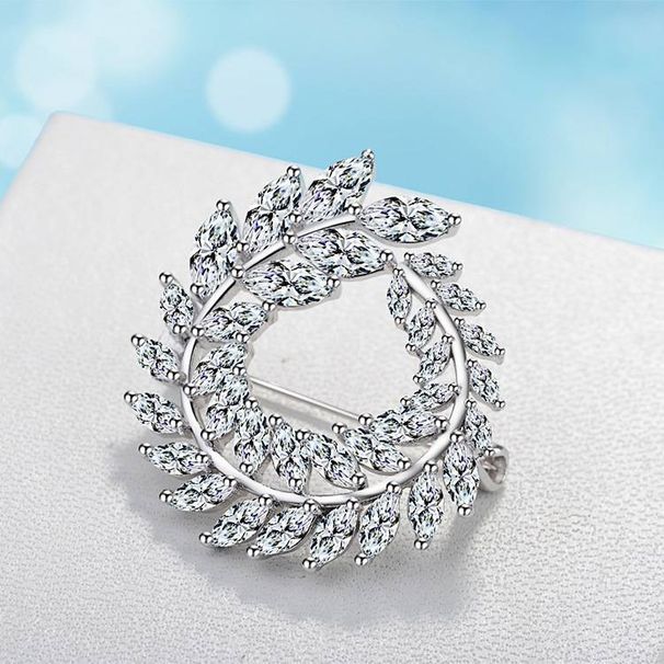 Floral accessories Coat everything with pin buckle embellished luxury atmospheric zircon brooch_ipsvogv.com