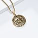 Retro Egyptian geometric round pendant niche triangle Horus eye necklace simple fashion jewelry_ipsvogv.com