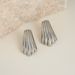 Summer INS Retro Plated Titanium Steel Feather Line Vertical Grain Earrings_ipsvogv.com