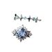 Sanjie Moon Set Blue Zircon Plated With White Gold Star Minimalist Style Ring Pair_ipsvogv.com
