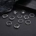 New Bohemian Style Pearl Inlaid Diamond Carved Pattern Set Of 12 Pieces For New Rings_ipsvogv.com