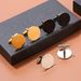 Hot selling metal stainless polished cufflinks titanium steel mirror round sleeve studs fashionable French men's shirt_ipsvogv.com
