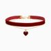 Hot Selling Red Heart Clavicle Chain Pearl Rose Flower Necklace Niche Design Toast Dress Accessories_ipsvogv.com