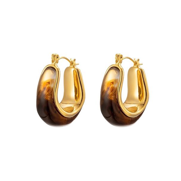 Women's Jewelry Maillard Style Zhang Resin Earrings Light Luxury Niche Design High End Versatile Earrings_ipsvogv.com
