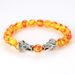Hot Selling Natural Gold Sand Stone Malachite Silver Double Dragon Play Bead Men's Bracelet_ipsvogv.com