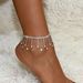 Unisex Hot Selling Tassel Anklet Rhinestone Ladies Summer Beach Simple Double Layer Teardrop Shaped Pendant Anklet Anklet_ipsvogv.com