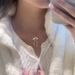 New Silver Slim Bowknot Necklace INS Internet Celebrity Niche Design Sweet Temperament Ribbon Fairy Collarbone Chain_ipsvogv.com