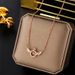 Retro Wind Angel Wings Titanium Steel Inlaid Zircon Necklace Women;s Fashion Ladies Girlfriend Clavicle Chain_ipsvogv.com