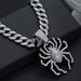 Personalized Design Alien Spider Pendant Necklace Hip Hop Full Diamond 3D Cuban Chain Jewelry_ipsvogv.com