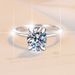 Oval Moissanite Ring Women Four Claw Simple Gold Plated S925 Sterling Silver Egg Shaped Ring_ipsvogv.com
