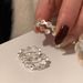 Ins Niche Design Blue Diamond Starry Wave Pure Silver Brushed With Light Luxury And High-end Feel Index Finger Ring For_ipsvogv.com