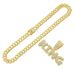 Hip hop exaggerated king full diamond letter pendant necklace for men's domineering and cool Cuban chain accessories_ipsvogv.com