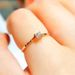 Cao Shi's Classic Four Claw Hot Selling Handpiece Fashion OL Extremely Simple Style Zircon Women's Copper Plated White_ipsvogv.com