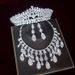 Bride luxury super flash full diamond temperament necklace female earrings high end crown wedding dress three piece jewelry_ipsvogv.com