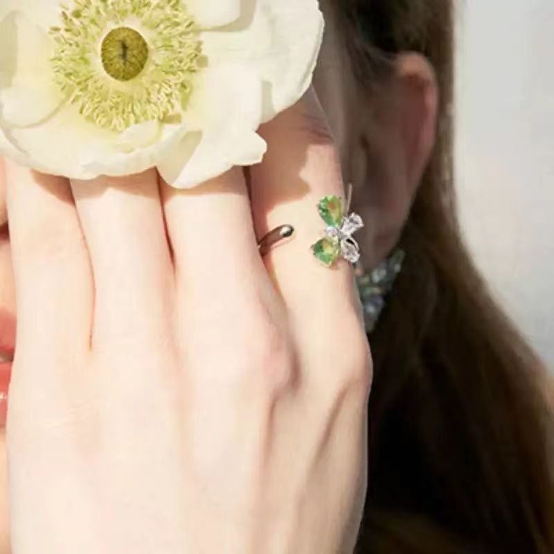 The Wizard Of Oz Sweet Fairy Green Love Exquisite And Compact Butterfly Open Finger Ring Personalized Fashion Jewelry_ipsvogv.com
