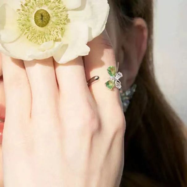 The Wizard Of Oz Sweet Fairy Green Love Exquisite And Compact Butterfly Open Finger Ring Personalized Fashion Jewelry_ipsvogv.com