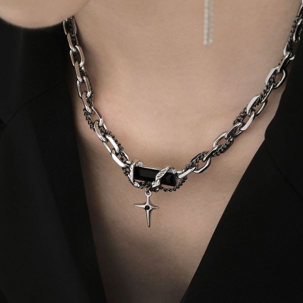 New Thorn Spliced Coarse Necklace Men's Light Luxury And Small Group Hip Hop Accessories Personalized Cold Style Jewelry_ipsvogv.com