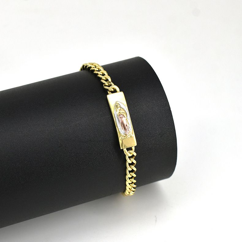 Unique Classic Father Jude Cuban Chain Bracelet Religious Niche Oil Drip Hand Jewelry_ipsvogv.com