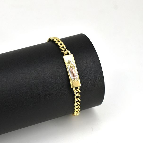 Unique Classic Father Jude Cuban Chain Bracelet Religious Niche Oil Drip Hand Jewelry_ipsvogv.com