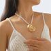 N11486 Fashion Exaggerated Conch Pendant Necklace Personalized Ocean Style Geometric Neckchain_ipsvogv.com