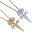 Men's Punk Rose Cross Pendant Necklace With Tennis Chain & Zircon Stones, Adjustable Length 21-71cm, Silver/Gold/Rose Gold Men's Necklace_ipsvogv.com