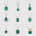 Retro light luxury cultivated emerald necklace S925 silver inlaid cultivated colored gem clavicle chain_ipsvogv.com