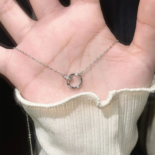 S Pure Silver Mobius Necklace With Feminine Temperament, Niche Design, Exquisite Versatile, High-end Autumn And Winter_ipsvogv.com