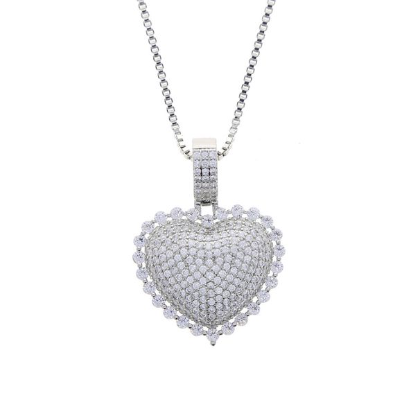 Hip Hop New Heart Shaped Zircon Pendant Trend Inlaid Zircon Full Diamond Love Necklace_ipsvogv.com