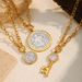 Gold Plated Angel Coin & Key Necklace - Stainless Steel Minimalist Jewelry For Women_ipsvogv.com