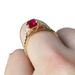 Sanjieins Internet Celebrity New Gold Plated With Square Red Women's Ring Fashion Accessories_ipsvogv.com
