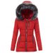 Women's Clothing color fur collar zipper decoration slim cotton coat for women thick coat for women_ipsvogv.com