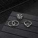 Fashionable Minimalist Ring Set With Heart-shaped Hollowed Out Leaf And 4-piece Diamonds_ipsvogv.com