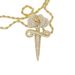 Men's Punk Rose Cross Pendant Necklace With Tennis Chain & Zircon Stones, Adjustable Length 21-71cm, Silver/Gold/Rose Gold Men's Necklace_ipsvogv.com