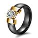 Hot selling 6MM ceramic personality simple black and white zirconium inset couple rings_ipsvogv.com
